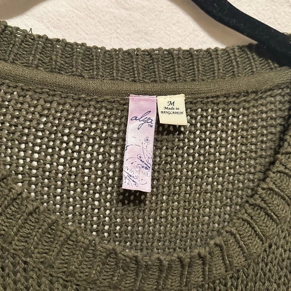 Alya Oversized Striped Crewneck Sweater with Elbow Patches Size M
